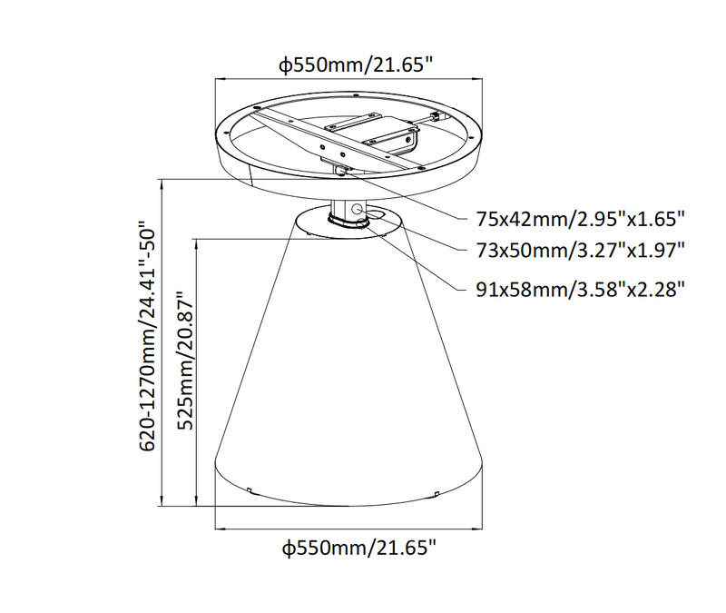 The line drawing of NT33 - 1CF3 is equipped with an electric lifting table controller to enable the free lifting of office items such as coffee tables.