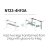 Modular Assembly Guide – Convert 2×NT33-4HF3A Legs into 4-Leg Standing Desk for Enhanced Stability