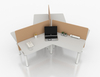 NT33-9DF3 3-Person Workstation Render | Ergonomic Team Collaboration Desk