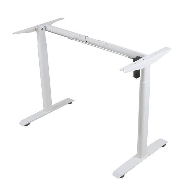 Ergonomic 2SCAF2 sit/stand desk frame with single motor and oval tube design for height adjustable workstations.