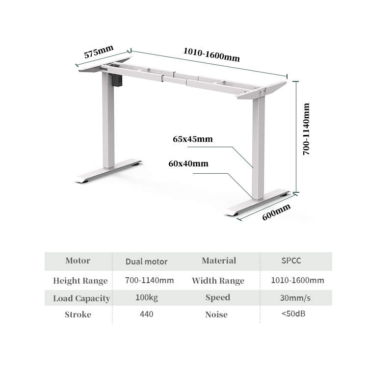 Desk Frame Dimensions and Specs