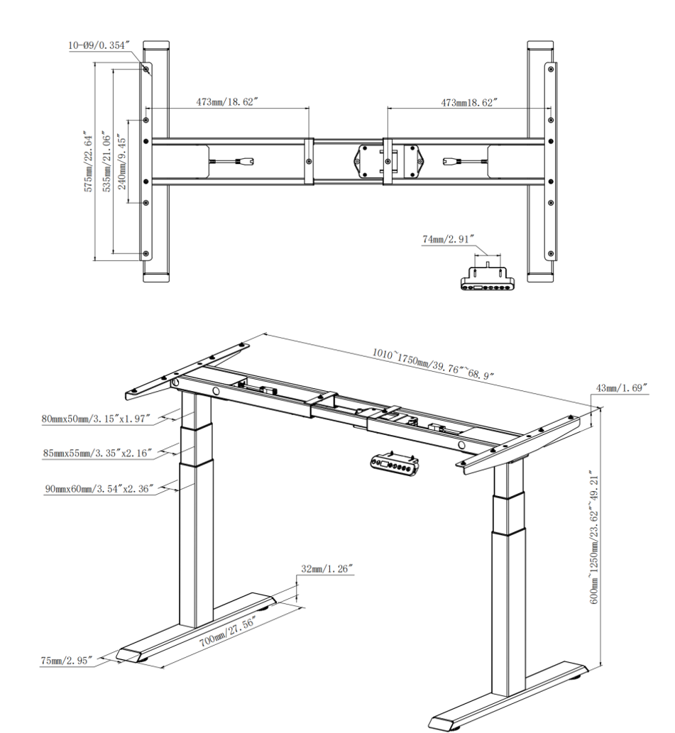 line drawing - best standing desk for home office
