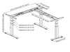 Exploded Technical Line Drawing of Heavy-Duty Stainless Steel Lift Desk | 1200-1800mm Custom Desktop Compatibility