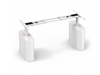Close-up of NATE NT33-2DF3 Standing Desk White Steel Frame with Round Tube and External Steel Casing