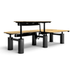 A schematic view of the NATE NT33-8DF3 electric standing desk featuring a black frame and natural-colored desktop, presenting its elegant and modern appearance.