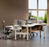 desk for 3 people scenario - ultimate office desk space management | office space in small apartment of Scene photo