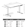 Standing desk specifications overview: 120×60cm, brushless motor, height range