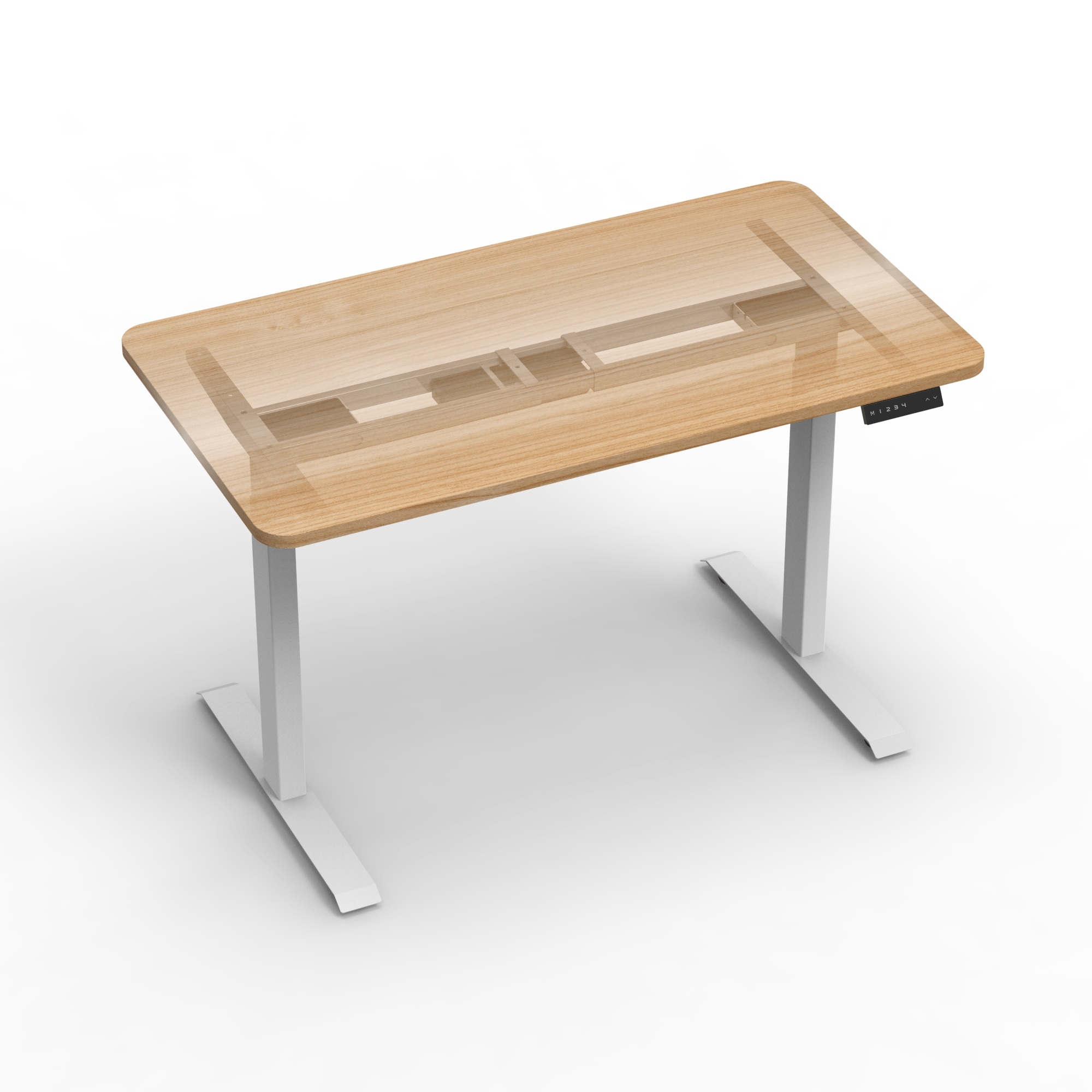 Overall view of the 2A2 Standard Electric Standing Desk, showcasing its clean, modern design and adjustable height functionality.
