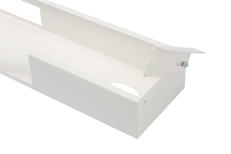 XC76 White Base Cable Management Channel Detail Corner Close-Up