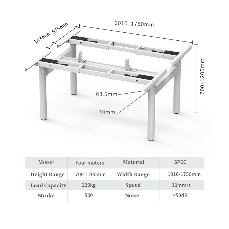 4DF2-Height-Adjustable Desk Frame Simple Specifications Main Image Area Display