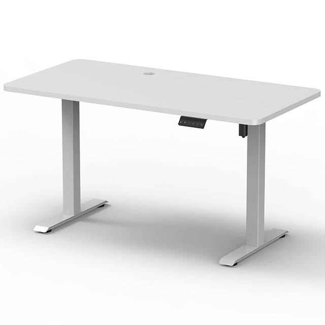 2SBAF2 Single Motor Electric Height-Adjustable Desk White Frame With white DeskTop