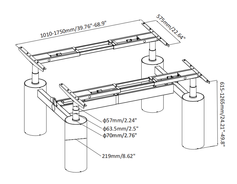 Line drawing of the 4DF3 frame for project applications.