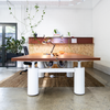 A group of people working together at the NATE NT33-8DF3 electric standing desks in a collaborative workspace, showing its practical application and the harmonious working atmosphere.