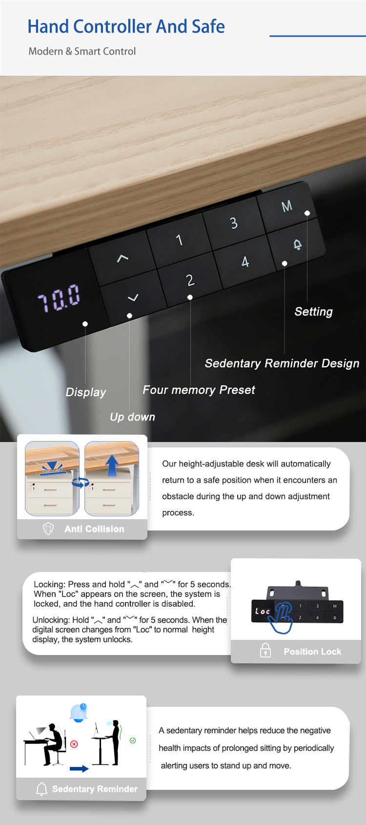 Modular design illustrating the easy assembly process of the 2CF2 electric standing desk legs.