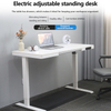 Electric standing desk with built-in drawer and glass top – E4 Series