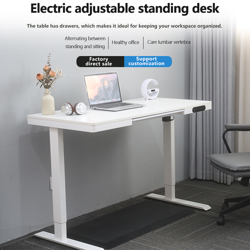 Wooden Standing Desk with Drawer & Brushless Motor – 120×60cm | E4 Series