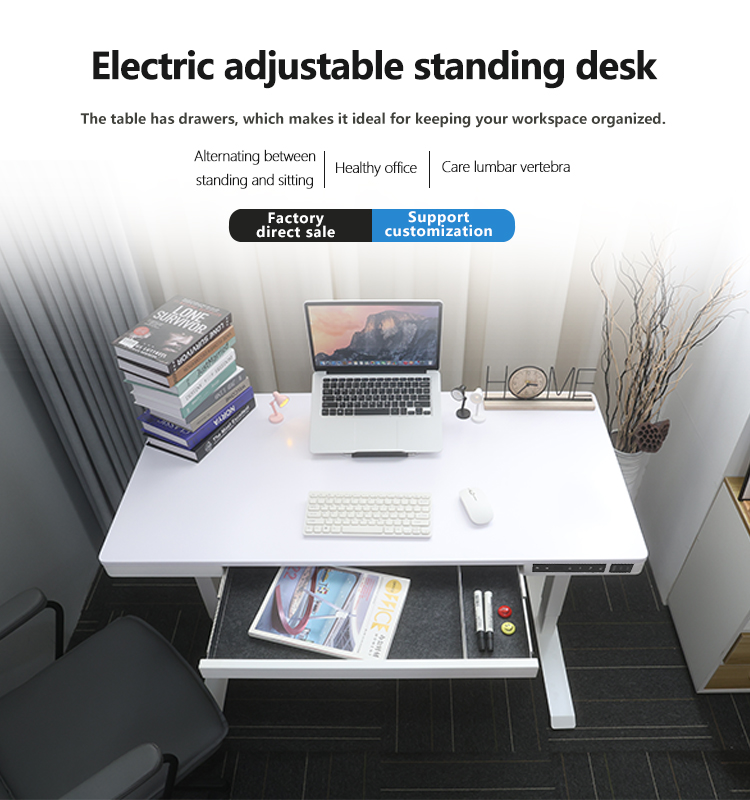 Electric Adjustable Standing Desk with Drawers