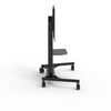 Side view of 2YDTV motorized TV cart and electric lift stand. Displays the slim profile and sturdy column structure.