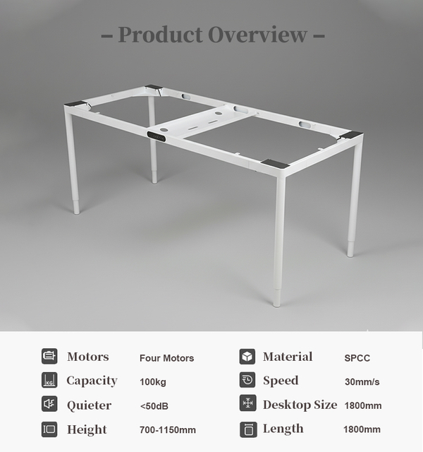 CZ-4DBRF2 Electric Height-Adjustable Dining Table 1800mm*800mm Standard Model, Factory Direct Pricing for Business High-Quality Standing Desk