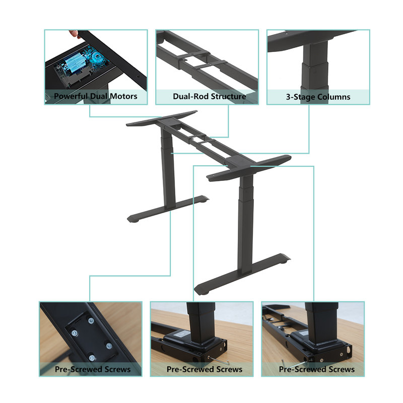 kze1-inst-black standing desk frame