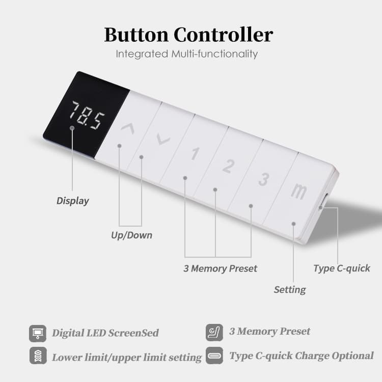 2BF4 Height-Adjustable Desk Handheld Controller Simple Details