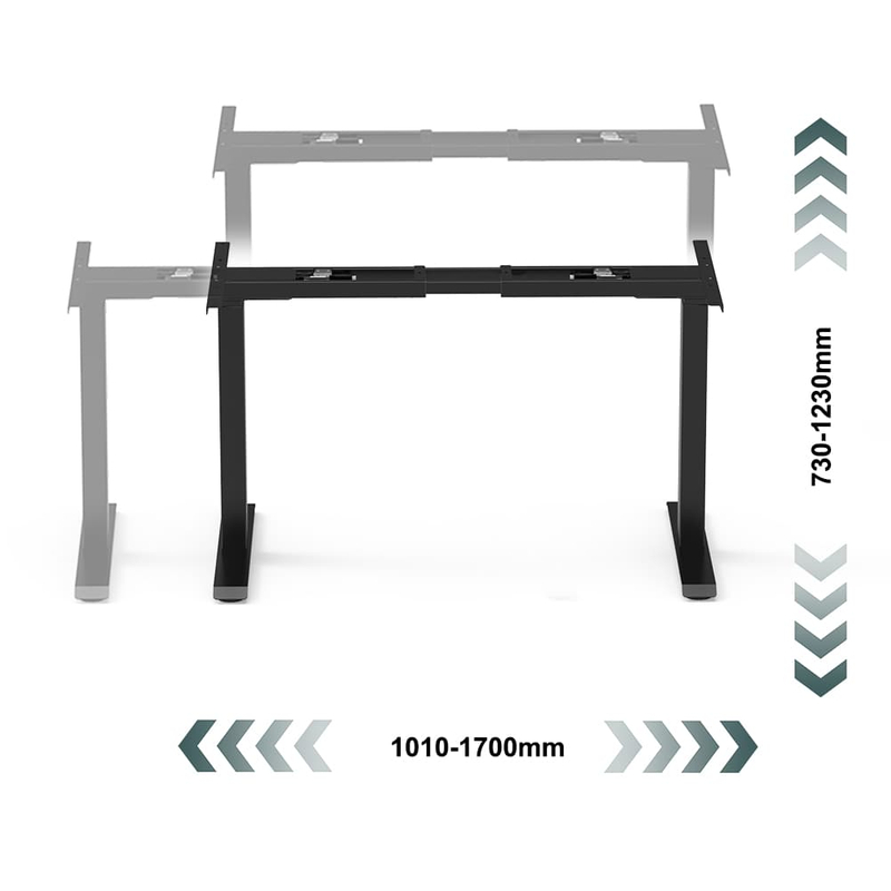 2HF2A-KZB Business Customization Model Adjustable-width left/right installation and vertical height adjustment illustration for height-adjustable desk frame
