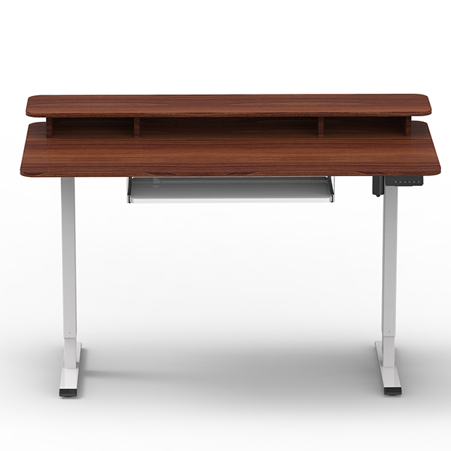 Factory Adjustable Height Desk with Keyboard Tray Stand Up Desk with Storage Shelf