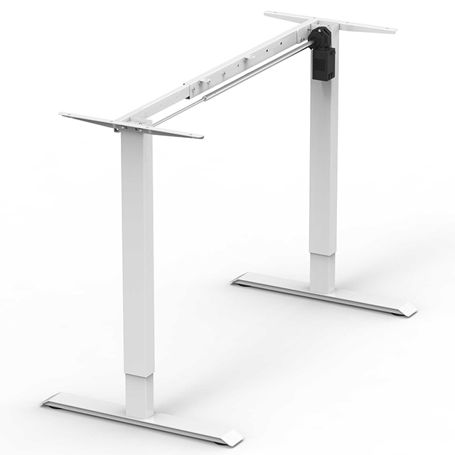 2-stage Reversed Column Single Motor Motorized Automatic Electric Height Adjustable Standing Desk Office Furniture