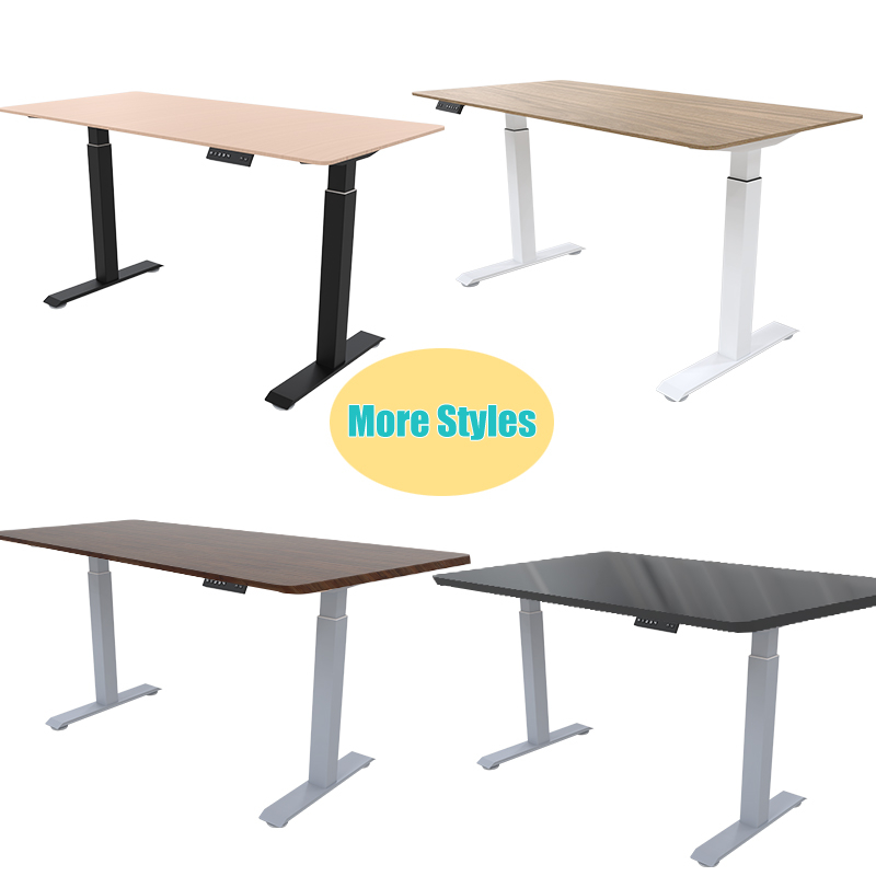 NT33-2B2 adjustable desk frame with dual motors, square legs and standard 2-stage system