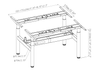 Line drawings that fully present details for computer sit stand desk