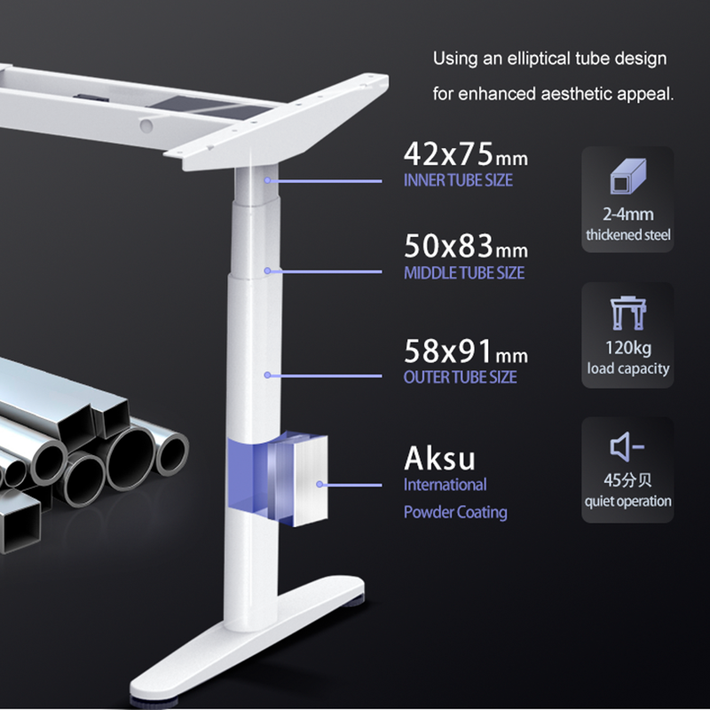  Smart anti-collision feature of the 2CF2 electric standing desk frame, ensuring user and equipment safety.