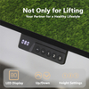 Effortless one-touch height adjustment with the SACR2's smart controller, featuring a clear LED display and three programmable memory presets.