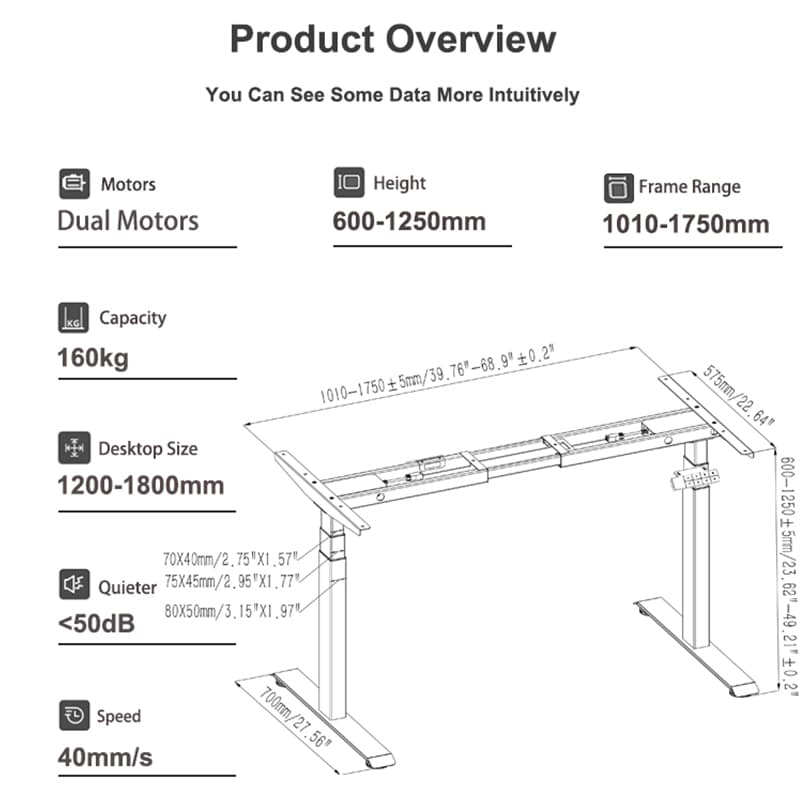 2AF3 ergonomic brushless motor standing desk for back pain | Detailed Parameters
