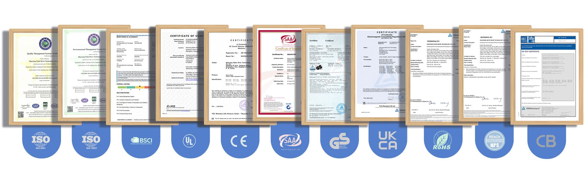 Product certifications including CE, RoHS, UL
