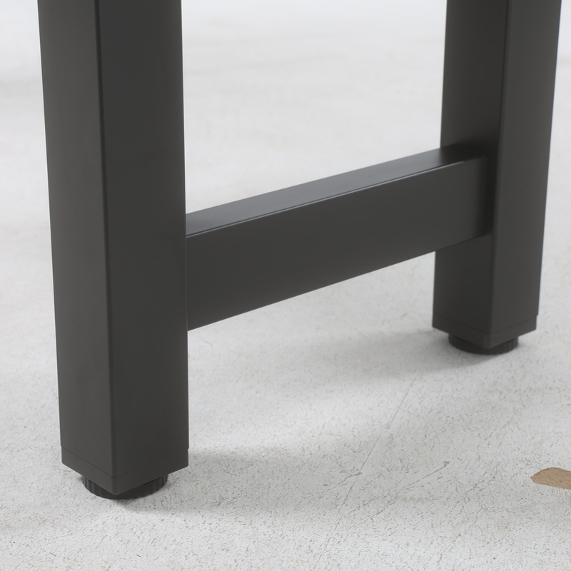 Reinforced Steel Leg Base and Crossbeam Detail of Industrial Workstation for Maximum Stability