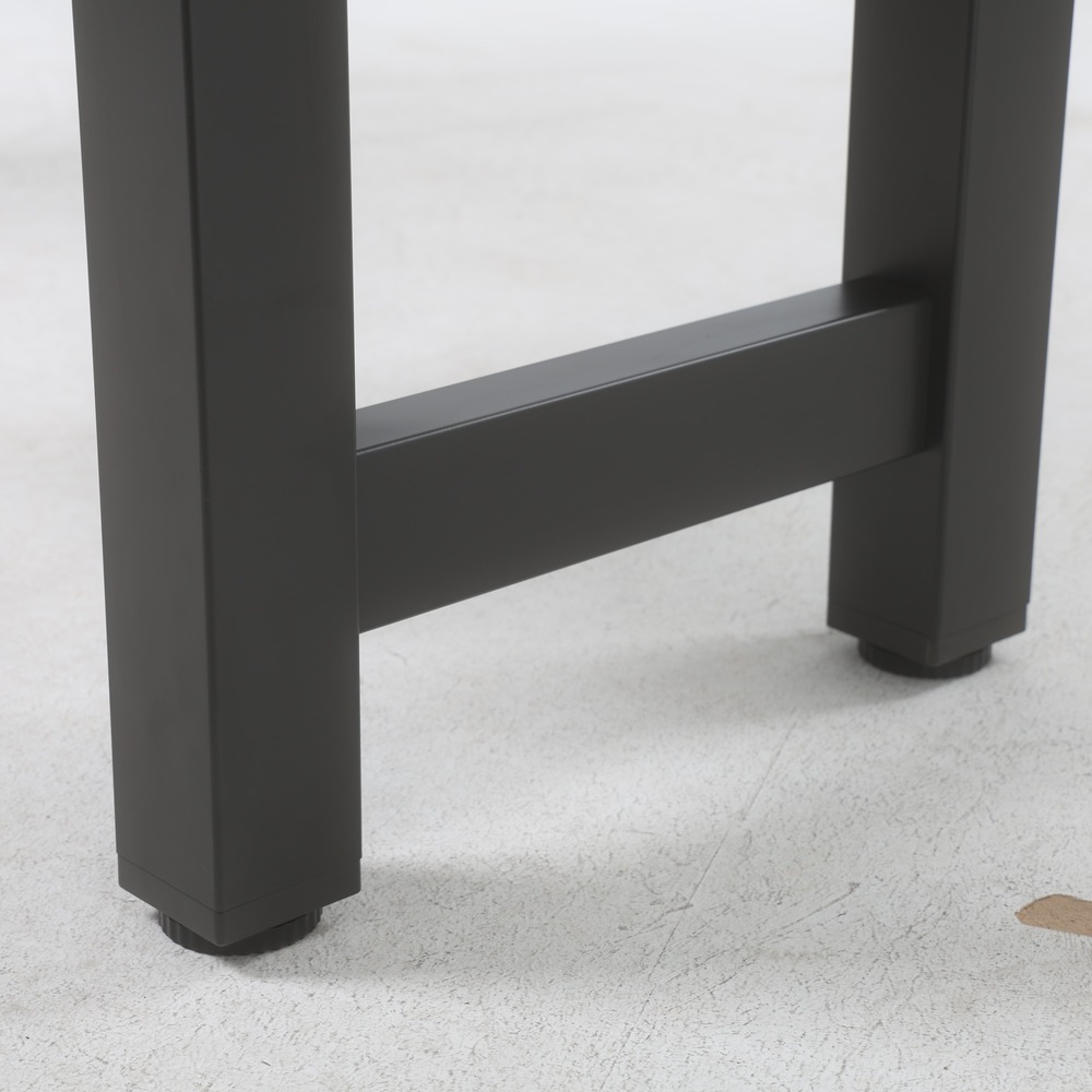 Reinforced Steel Leg Base and Crossbeam Detail of Industrial Workstation for Maximum Stability