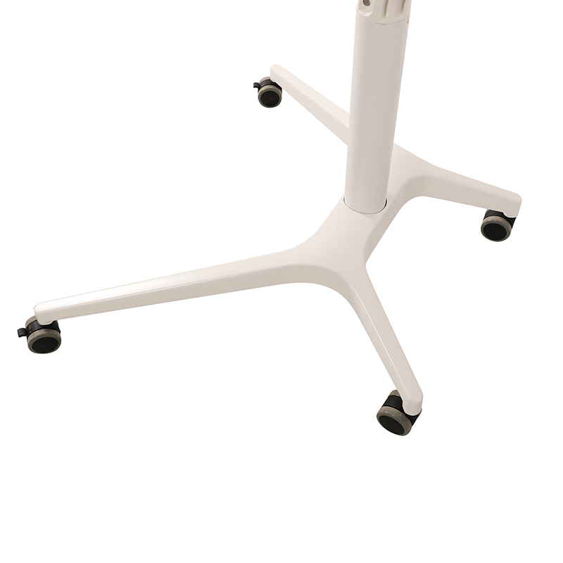 Mobile Height Adjustable Table Pneumatic Desk With Wheels Gas Spring Single Column Laptop Standing Desk