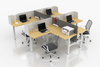NT33-OB-12BF3 NATE DRIVE 4-Person Adjustable Workstation | Cross & T-Shaped Sit-Stand Desk