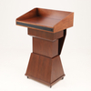 Wholesale Elegant Wooden Podium – NATE Electric Adjustable with USB. Ideal for Formal Use. Colors: Shimmering White, Walnut.