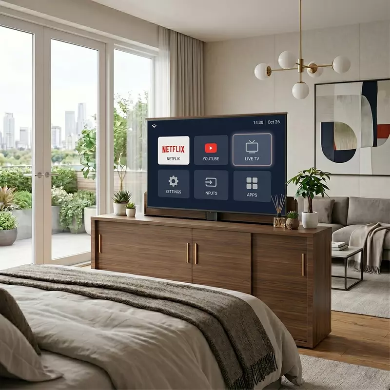 NT33-1TV(B) motorized TV lift for bedroom cabinet