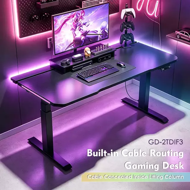 GD-2TDIF3 integrated power gaming standing desk