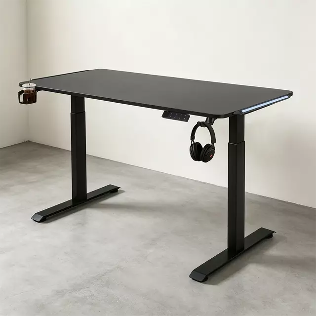 NATE 2AF2-D5 dual motor gaming standing desk in black