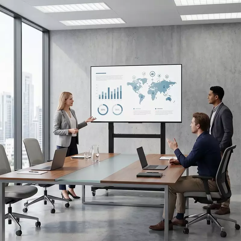 NATE 2SYDTV(A) mobile TV lift stand for meeting rooms