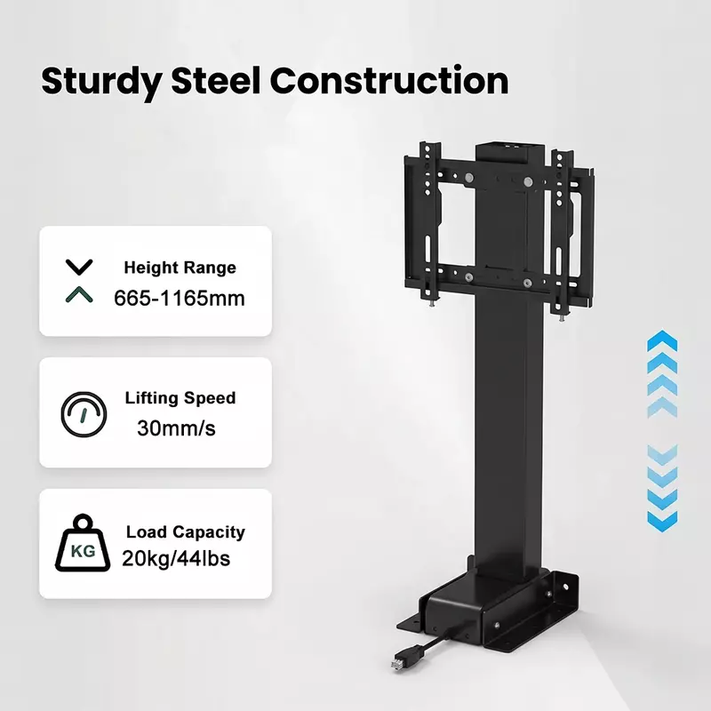 NT33-1TV(A) sturdy steel construction with 665 to 1165mm height range