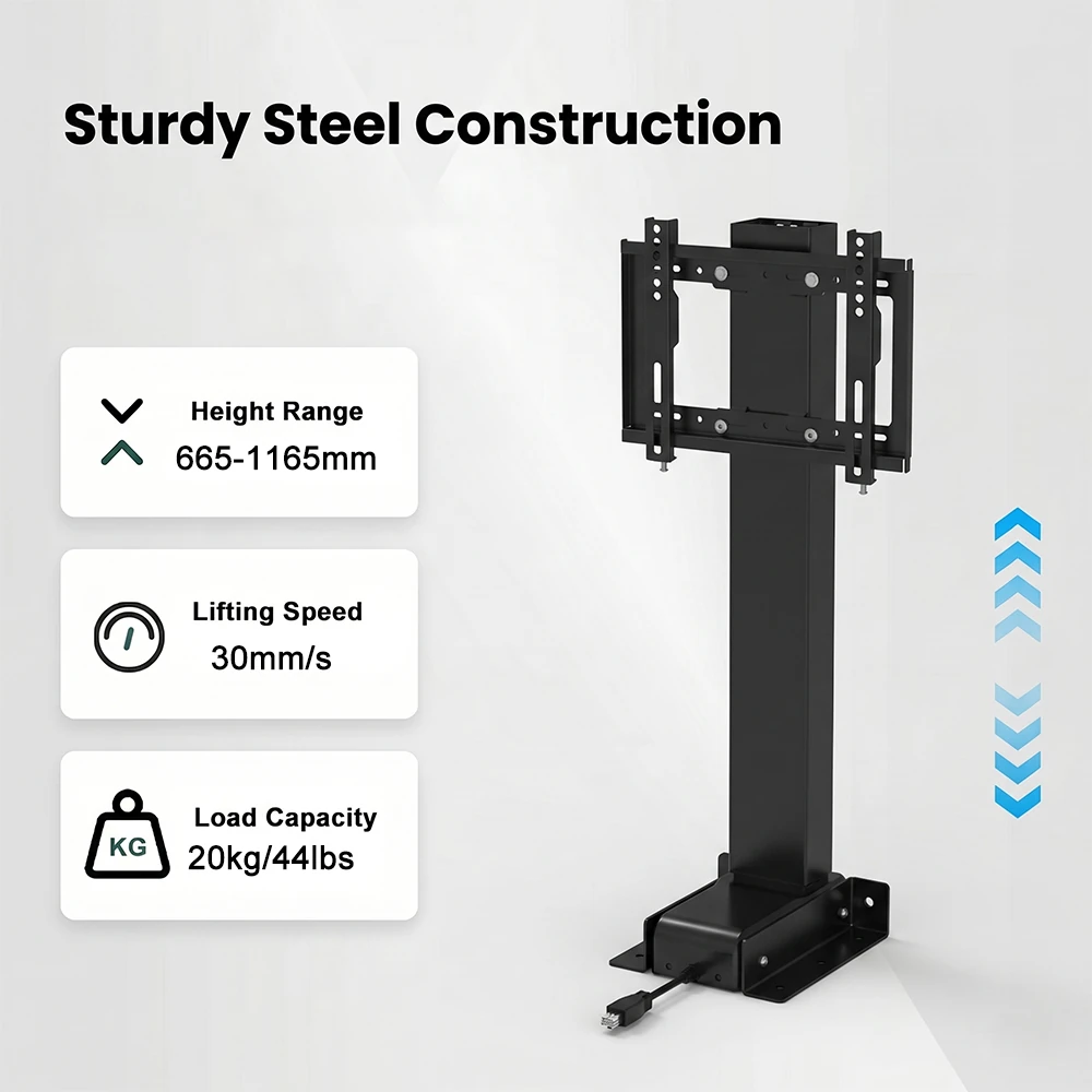 NT33-1TV(A) sturdy steel construction with 665 to 1165mm height range