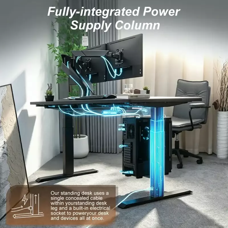 Fully Integrated Power Column-Fewer hanging cables. More usable workspace.