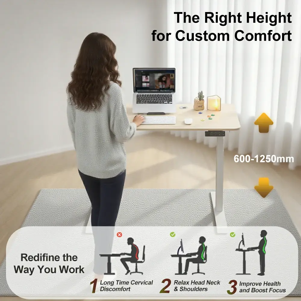 NT33-2AF3 standing desk ergonomic height adjustment from sitting to standing