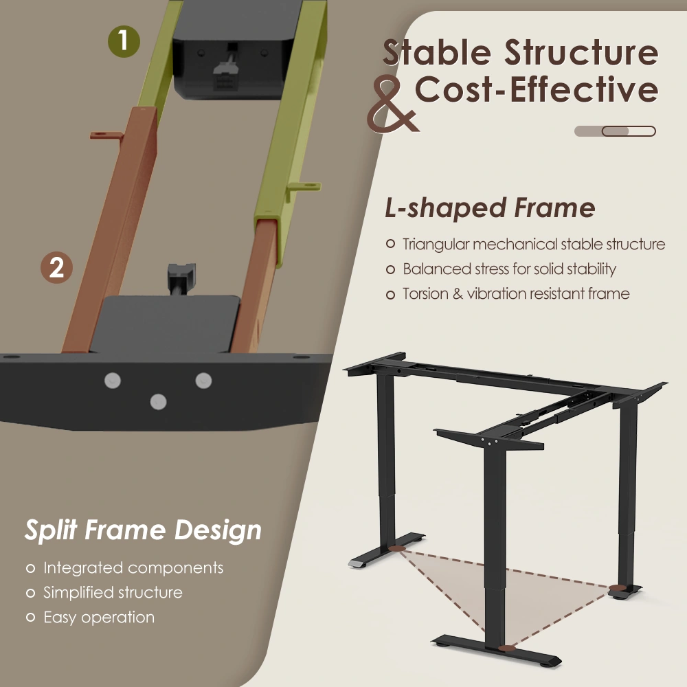 3JRF2 stable L-shaped frame structure and split frame design
