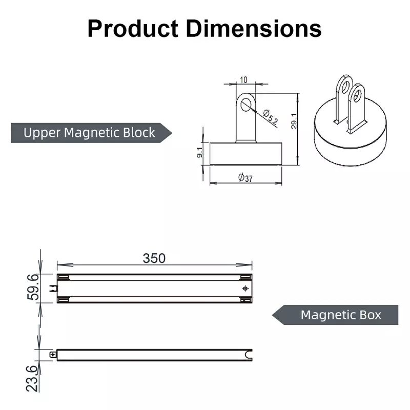 NATE HTC-A2 Magnetic Box Cable Spine product dimensions