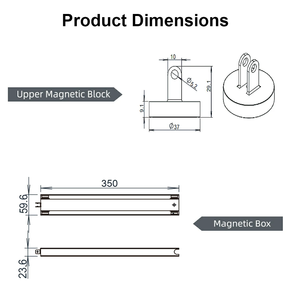NATE HTC-A2 Magnetic Box Cable Spine product dimensions